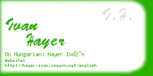 ivan hayer business card